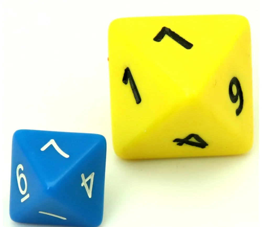 Tout Pour le Jeu Dé 8 faces géant d8 opaques JUMBO à l'unité (couleur au hasard)