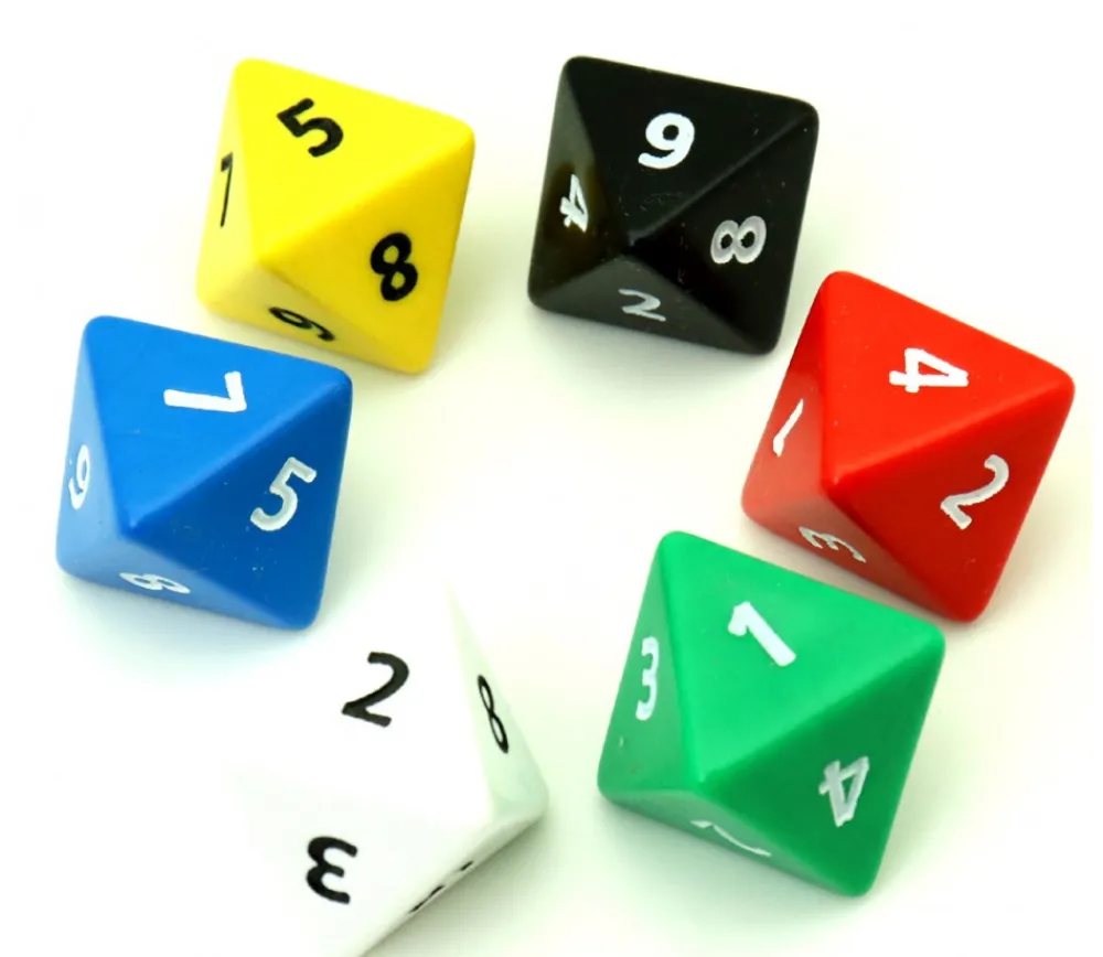 Tout Pour le Jeu Dé 8 faces géant d8 opaques JUMBO à l'unité (couleur au hasard)