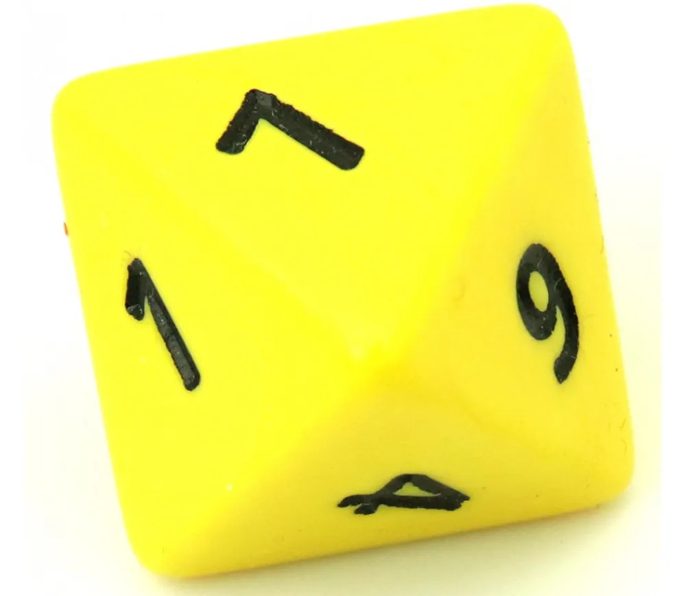 Tout Pour le Jeu Dé 8 faces géant d8 opaques JUMBO à l'unité (couleur au hasard)