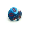 Tout Pour le Jeu Dé 10 faces glacé nacré bleu-blanc points rouge