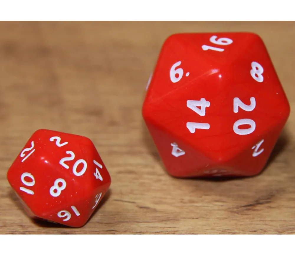 Tout Pour le Jeu Dé 20 faces jumbo couleurs opaques à l'unité (couleur mise au hasard)