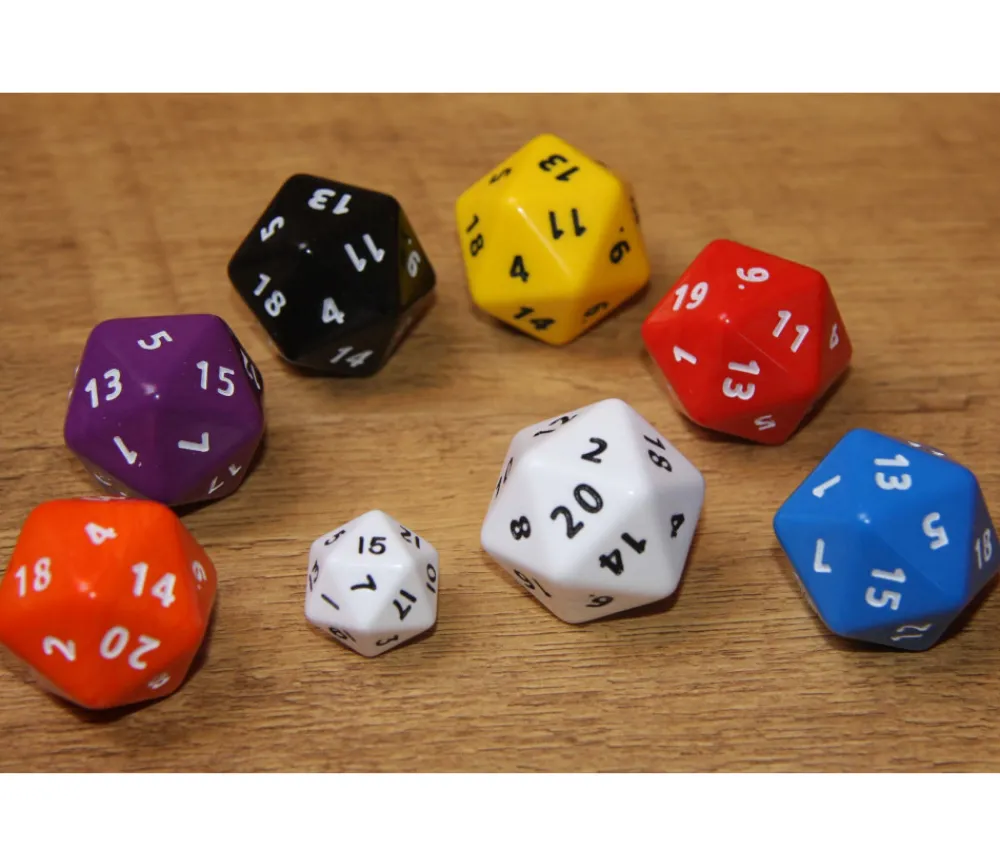 Tout Pour le Jeu Dé 20 faces jumbo couleurs opaques à l'unité (couleur mise au hasard)