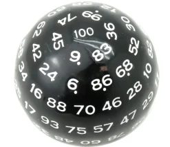 Tout Pour le Jeu Dé 100 faces noir D100 de jeu