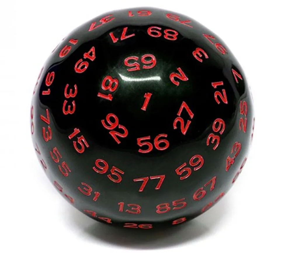 Tout Pour le Jeu Dé 100 faces noir et rouge D100 de jeu