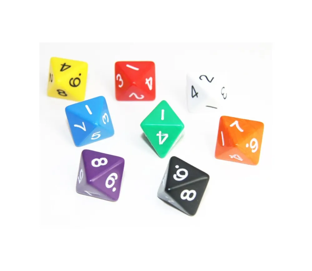 Tout Pour le Jeu Dé 8 faces opaque à l'unité (couleur au hasard)