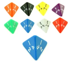 Tout Pour le Jeu Dé 4 faces pyramide 1 à 4 opaque à l'unité (couleur mise au hasard)