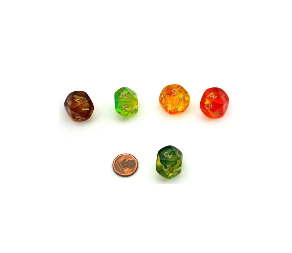Tout Pour le Jeu Dé 10 faces translucide bicolore de 0 à 9 à l'unité (couleur mise au hasard)