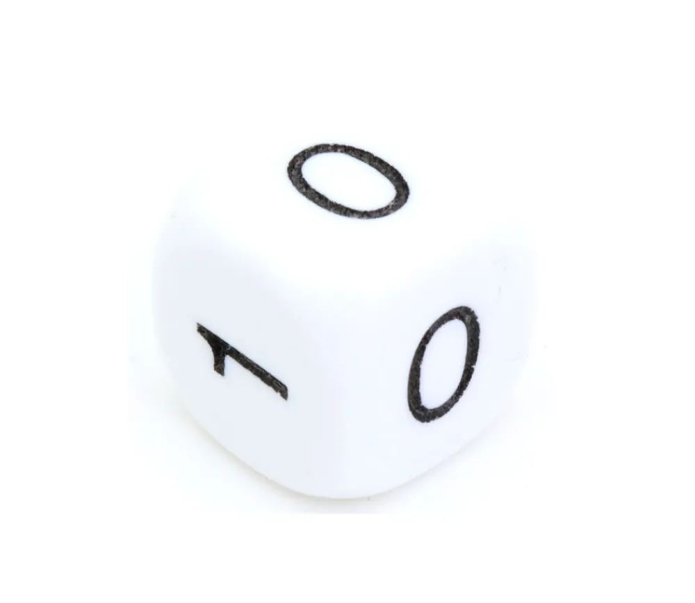 Tout Pour le Jeu Dé à jouer 0 1 0 1 0 1 blanc de 16mm de côté