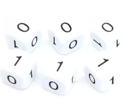 Tout Pour le Jeu Dé à jouer 0 1 0 1 0 1 blanc de 16mm de côté