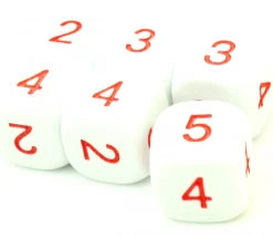 Tout Pour le Jeu Dé à jouer 2 3 3 4 4 5 moyenne de 16 mm BLANC