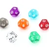 Tout Pour le Jeu Dé à jouer 12 faces translucides dodécaèdre à l'unité (couleur mise au hasard)