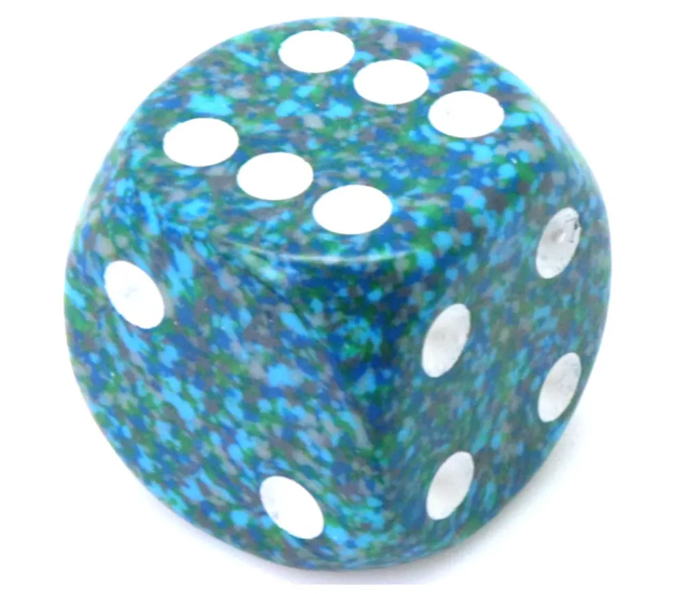 Tout Pour le Jeu Dé à jouer 16 mm effet granit Speckled Sea bleu points blancs