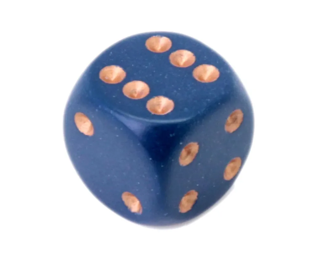 Tout Pour le Jeu Dé à jouer 16 mm opaque bleu nuit points cuivrés D6 Chessex