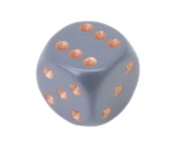 Tout Pour le Jeu Dé à jouer 16 mm opaque gris foncé points cuivrés Chessex