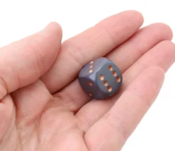 Tout Pour le Jeu Dé à jouer 16 mm opaque gris foncé points cuivrés Chessex