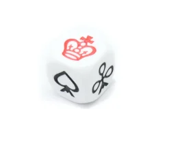 Tout Pour le Jeu Dé à jouer Belote ancre couronne 16 mm avec atout coeur, pique, carreau et trèfle