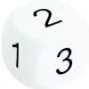 Tout Pour le Jeu Dé à jouer BLANC 16 mm chiffres 123