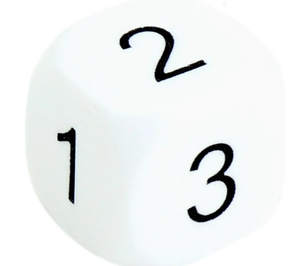 Tout Pour le Jeu Dé à jouer BLANC 16 mm chiffres 123
