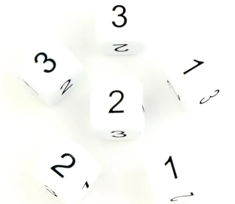 Tout Pour le Jeu Dé à jouer BLANC 16 mm chiffres 123