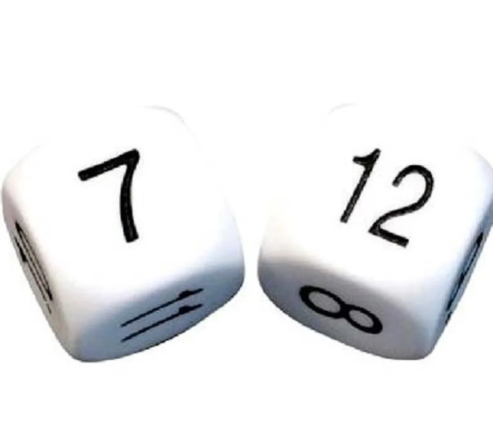 Tout Pour le Jeu Dé à jouer BLANC 22 mm chiffres 7 à 12