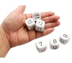 Tout Pour le Jeu Dé à jouer BLANC 22 mm chiffres 7 à 12
