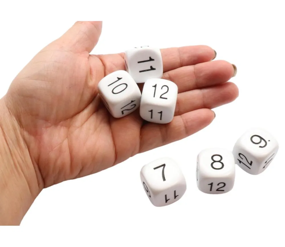 Tout Pour le Jeu Dé à jouer BLANC 22 mm chiffres 7 à 12