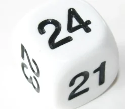 Tout Pour le Jeu Dé à jouer BLANC 16 mm chiffres 19 à 24