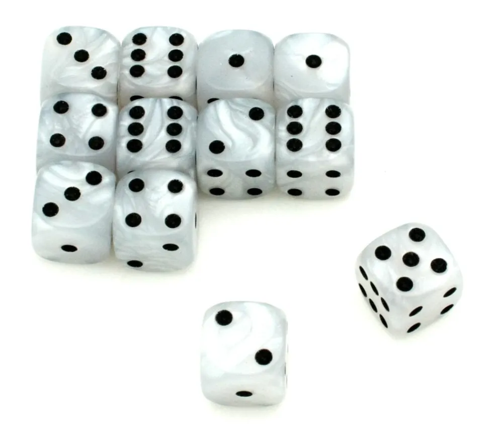 Tout Pour le Jeu Dé à jouer blanc nacré 16 mm