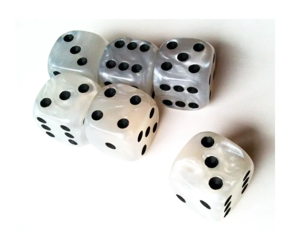 Tout Pour le Jeu Dé à jouer blanc nacré 16 mm