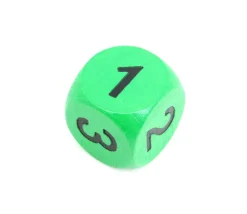 Tout Pour le Jeu Dé à jouer bois chiffres 1 2 3 1 2 3 vert en 16 mm