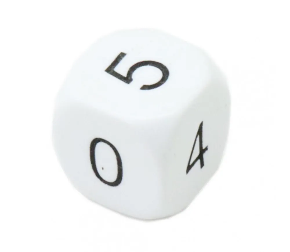 Tout Pour le Jeu Dé à jouer chiffres 0 1 2 3 4 5 de 16 mm BLANC