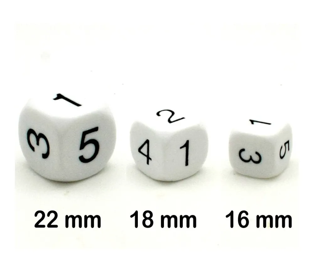 Tout Pour le Jeu Dé à jouer chiffres 123456 18 mm de côté BLANC