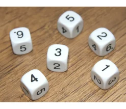 Tout Pour le Jeu Dé à jouer chiffres 123456 18 mm de côté BLANC