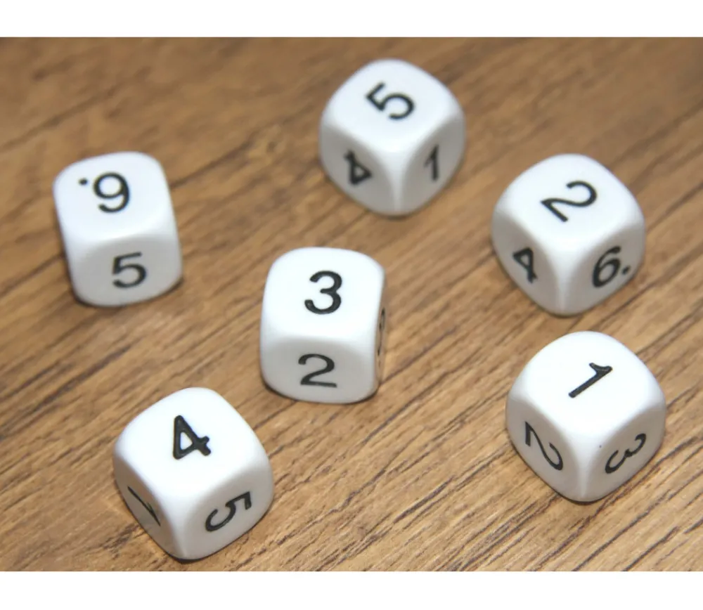 Tout Pour le Jeu Dé à jouer chiffres 123456 18 mm de côté BLANC