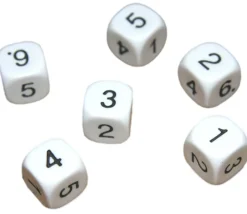 Tout Pour le Jeu Dé à jouer chiffres 123456 16 mm de côté BLANC