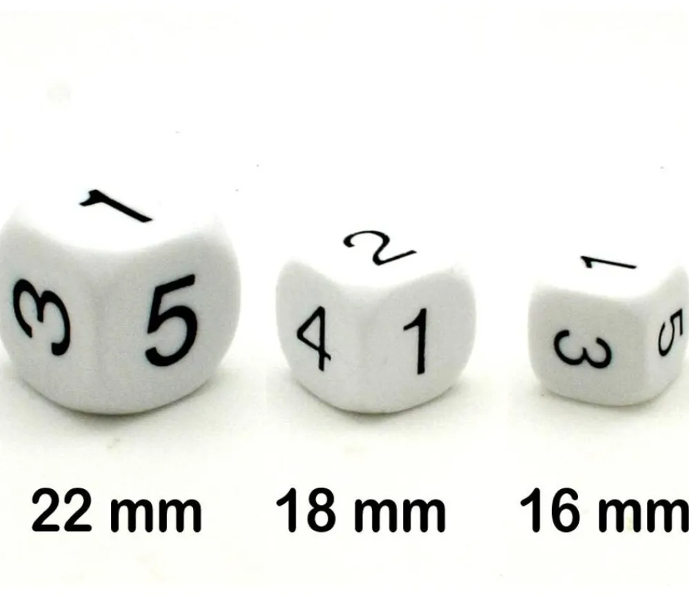 Tout Pour le Jeu Dé à jouer chiffres 123456 16 mm de côté BLANC