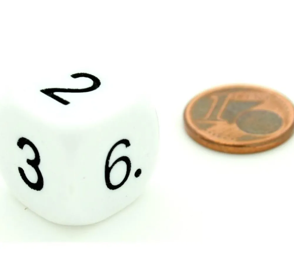 Tout Pour le Jeu Dé à jouer chiffres 123456 16 mm de côté BLANC