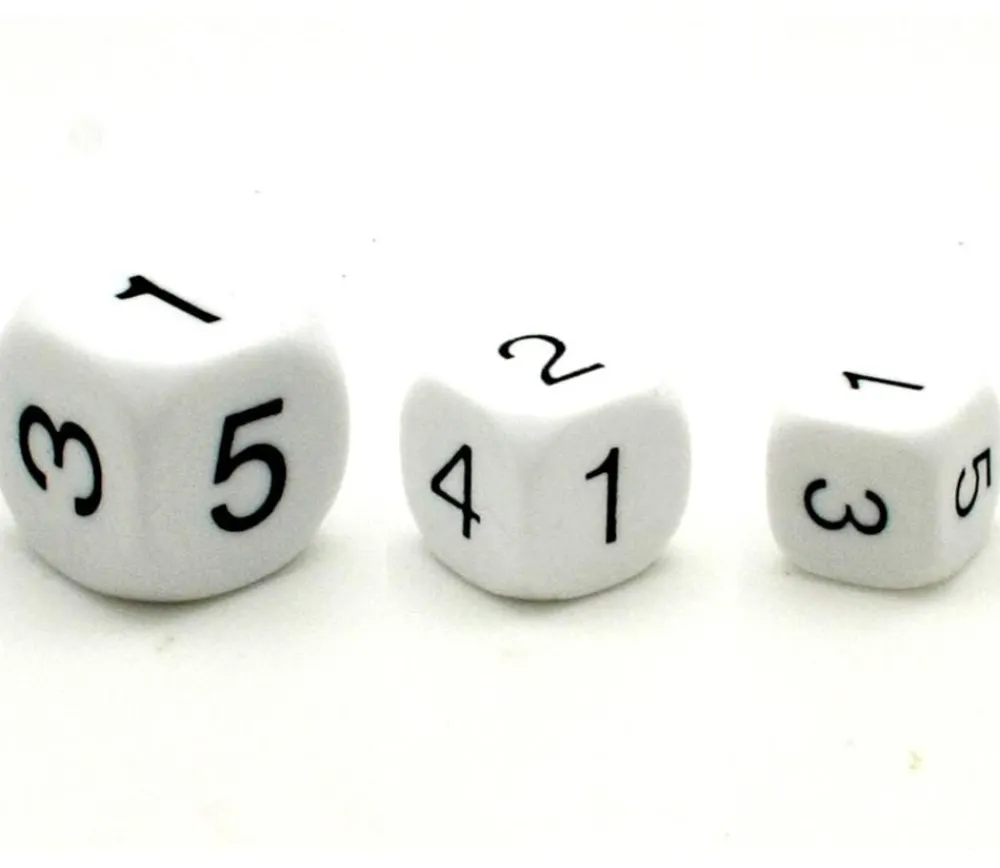 Tout Pour le Jeu Dé à jouer chiffres 123456 16 mm de côté BLANC