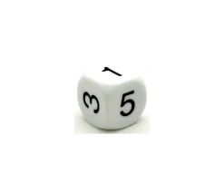 Tout Pour le Jeu Dé à jouer chiffres 123456 en 22 mm de côté BLANC