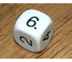 Tout Pour le Jeu Dé à jouer chiffres 123456 en 22 mm de côté BLANC