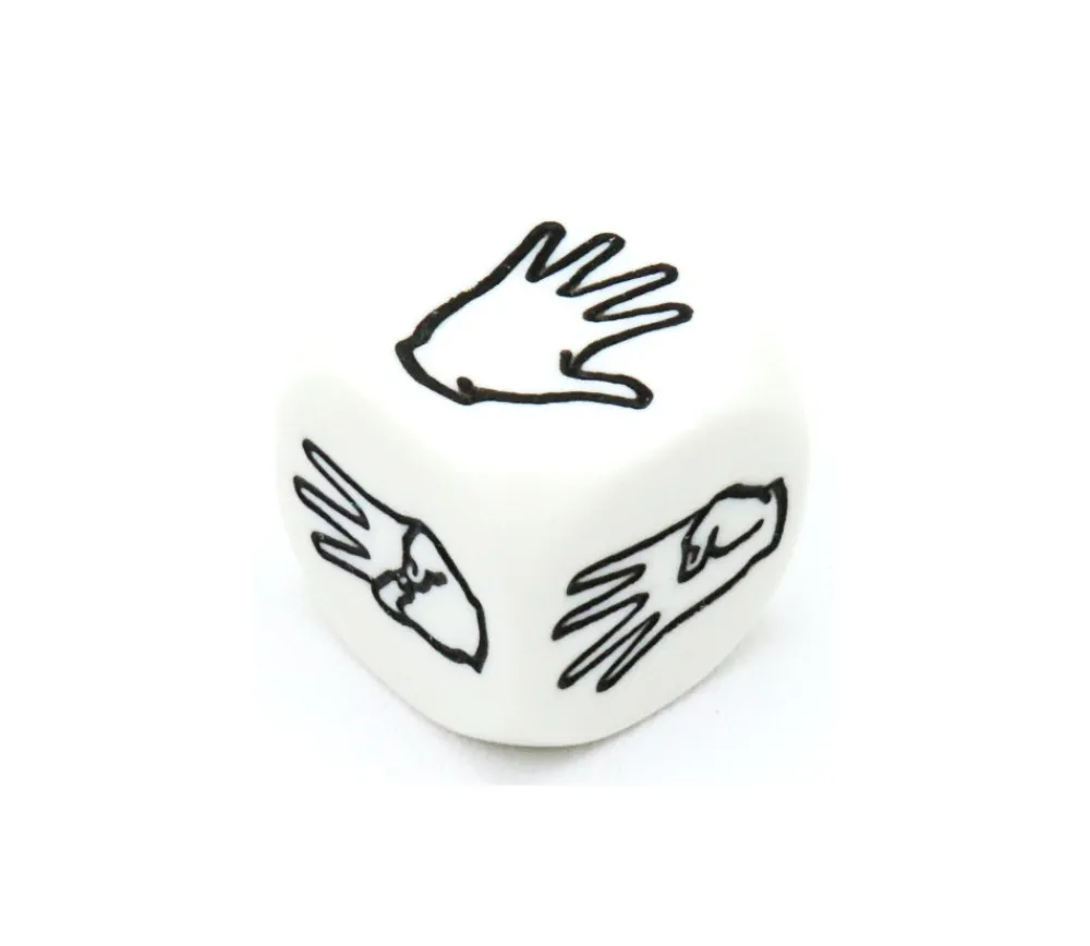Tout Pour le Jeu Dé à jouer main et doigts levés 123456 en 22 mm