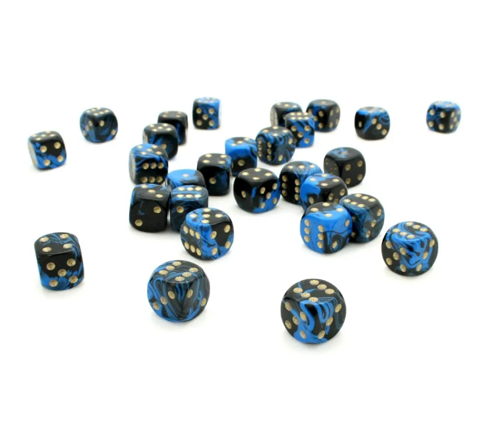 Tout Pour le Jeu Dé à jouer marbré bleu/noir 16 mm