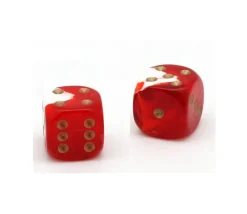 Tout Pour le Jeu Dé à jouer marbré rouge/blanc 16 mm