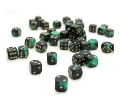 Tout Pour le Jeu Dé à jouer marbré vert/noir 16 mm