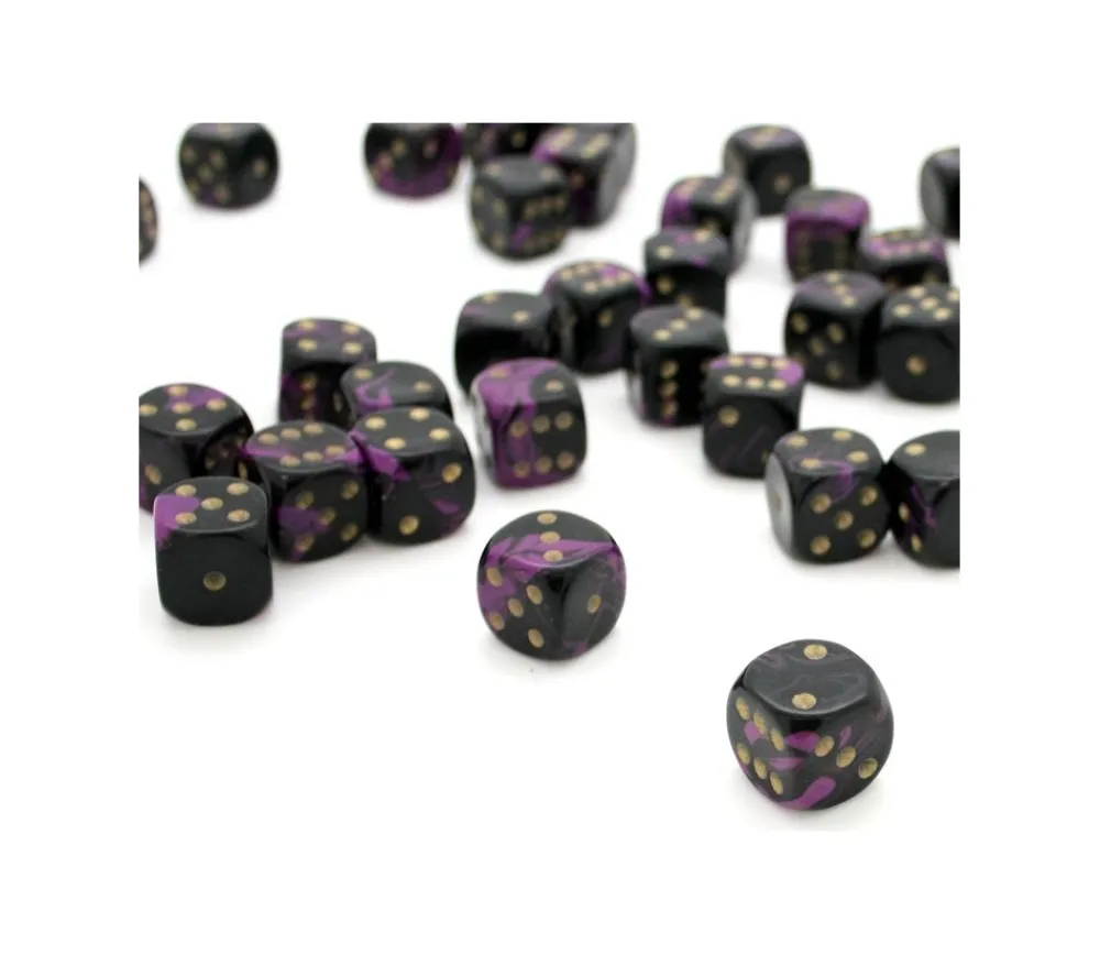 Tout Pour le Jeu Dé à jouer marbré violet/noir 16 mm