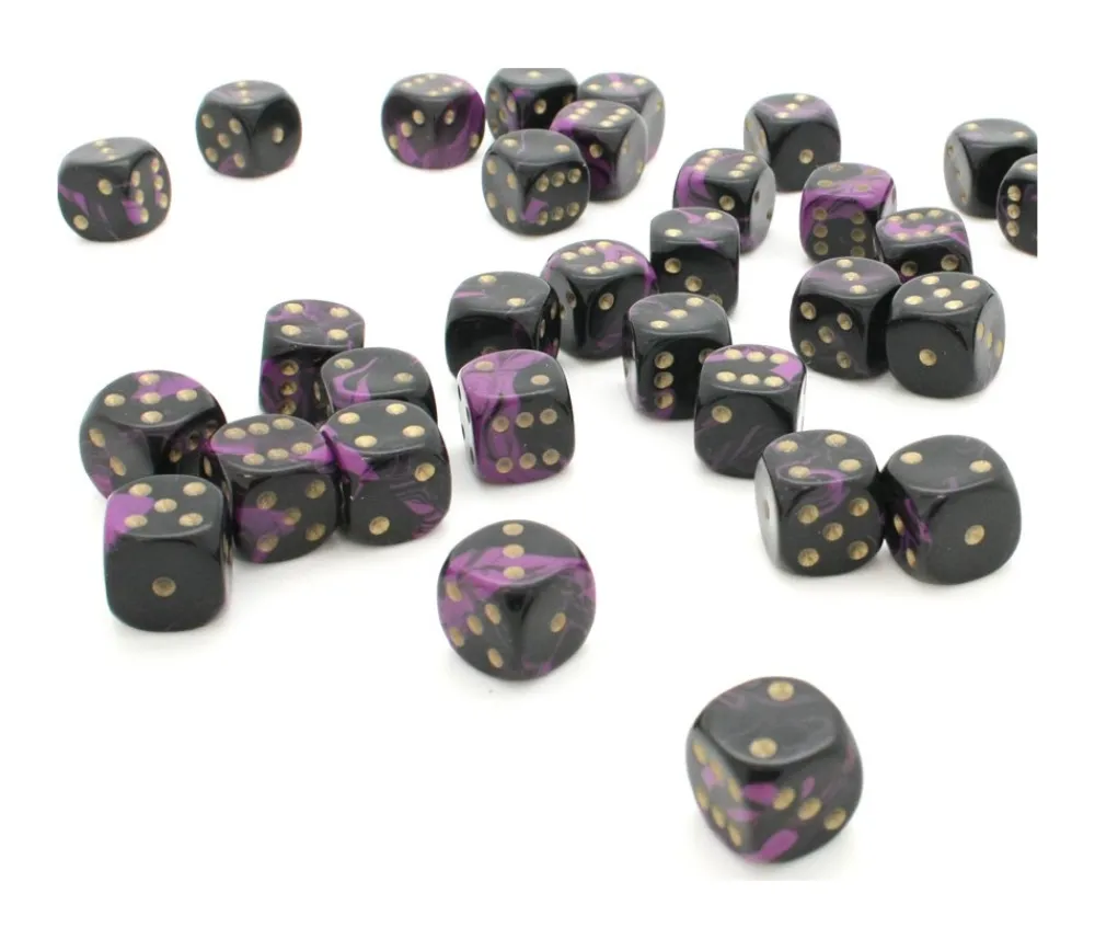 Tout Pour le Jeu Dé à jouer marbré violet/noir 16 mm