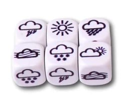 Tout Pour le Jeu Dé à jouer météo 18 mm avec nuages et soleil