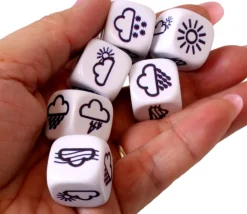 Tout Pour le Jeu Dé à jouer météo 18 mm avec nuages et soleil