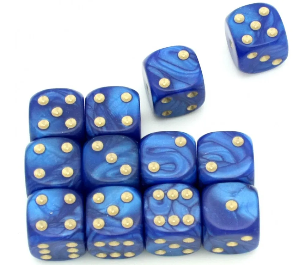 Tout Pour le Jeu Dé à jouer nacré bleu de couleur 16 mm