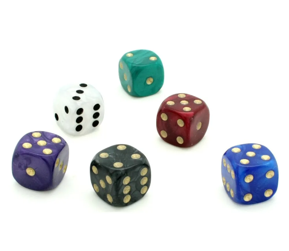 Tout Pour le Jeu Dé à jouer nacré vert de couleur 16 mm